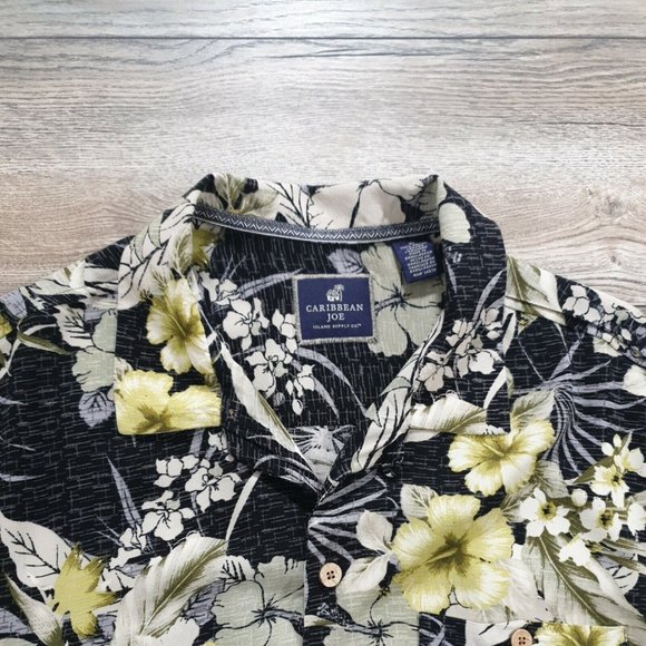 Caribbean Joe Men XL Short Sleeve Hawaiian Shirt Floral Island Tropical Vacation - Picture 5 of 11